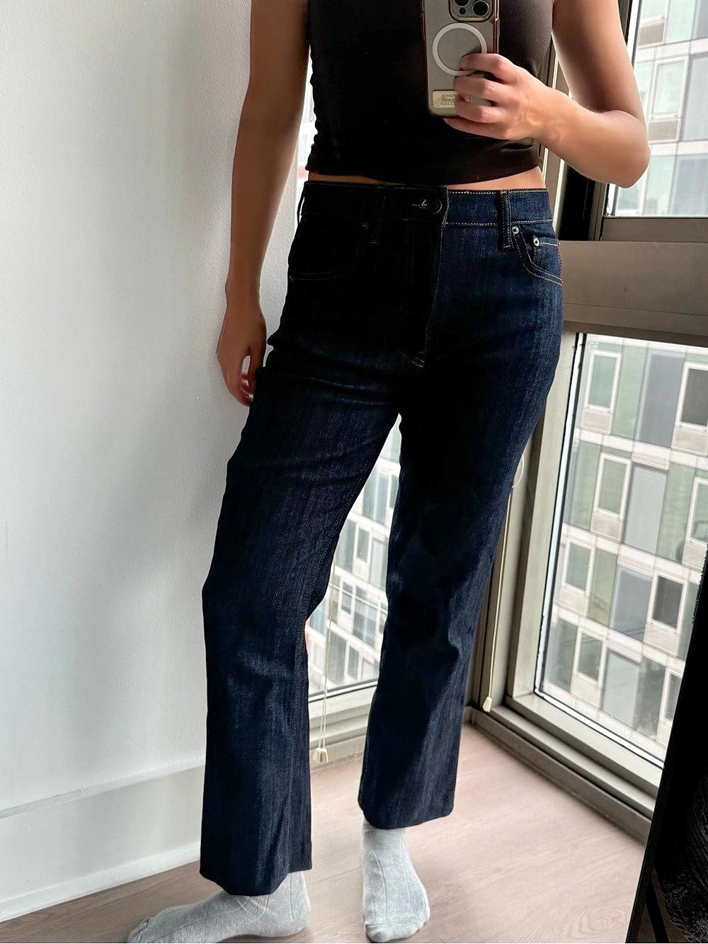 Zara Straight Leg Jeans in Blue Waist 6 Like New